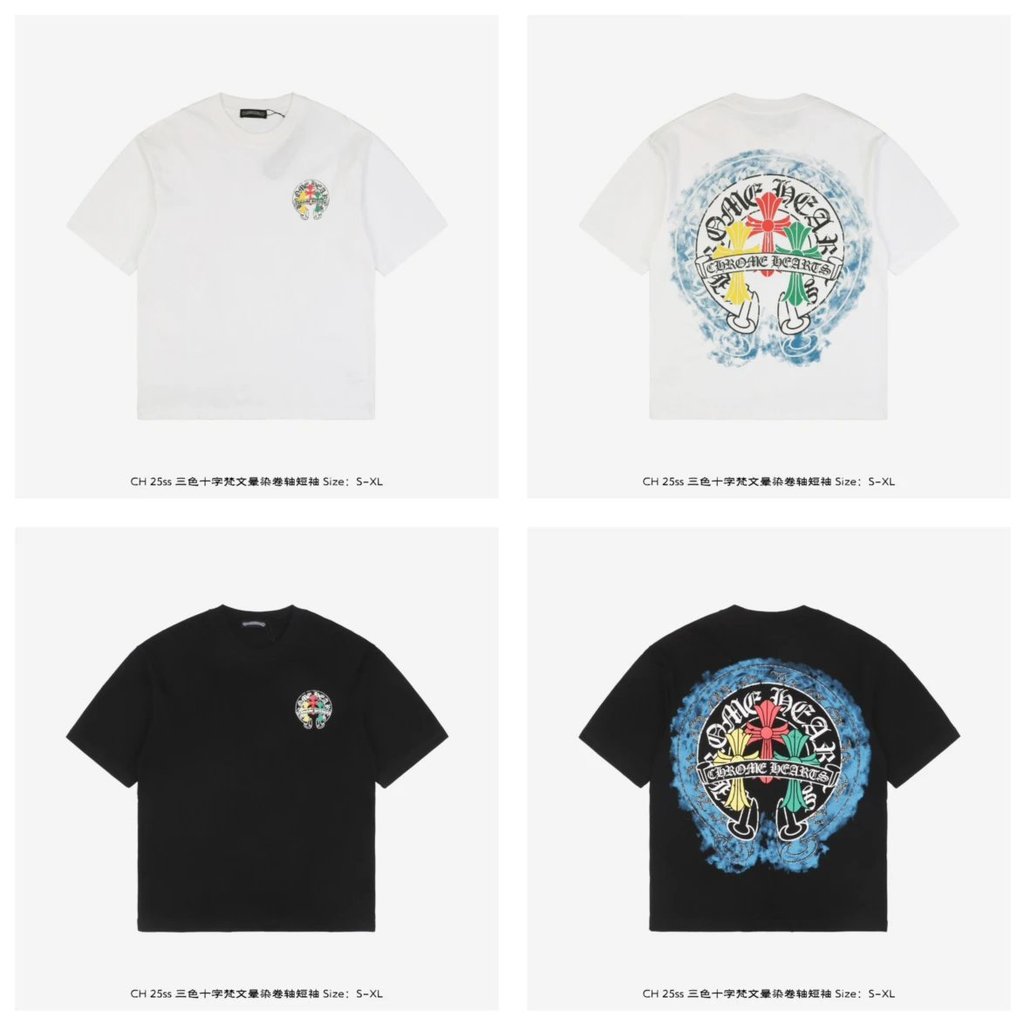 ของเธอกับ ins Casual แฟชั่นภาษาสันสกฤตสามสี Cross Burst chr0me แขนสั้น Luo คู่ k สูงร้อยเลื่อนสไตล์ก