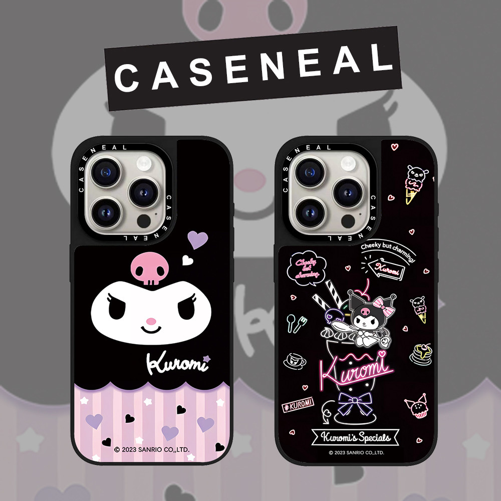 CASENEAL การ์ตูนน่ารักกระต่ายสีดําเคสโทรศัพท์สําหรับ iPhone 17 Pro Max 16 ProMax 15Pro 14 Plus 13 12 โทรศัพท์กันกระแทกขอบนุ่มฮาร์ดป้องกันกรณี