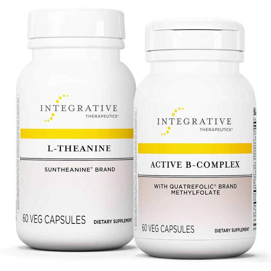 รวมกลุ่ม Therapeutics พร้อม Active B-Complex, 60 แคปซูล & L-Theanine, 60 แคปซูล - Active B-Complex ร