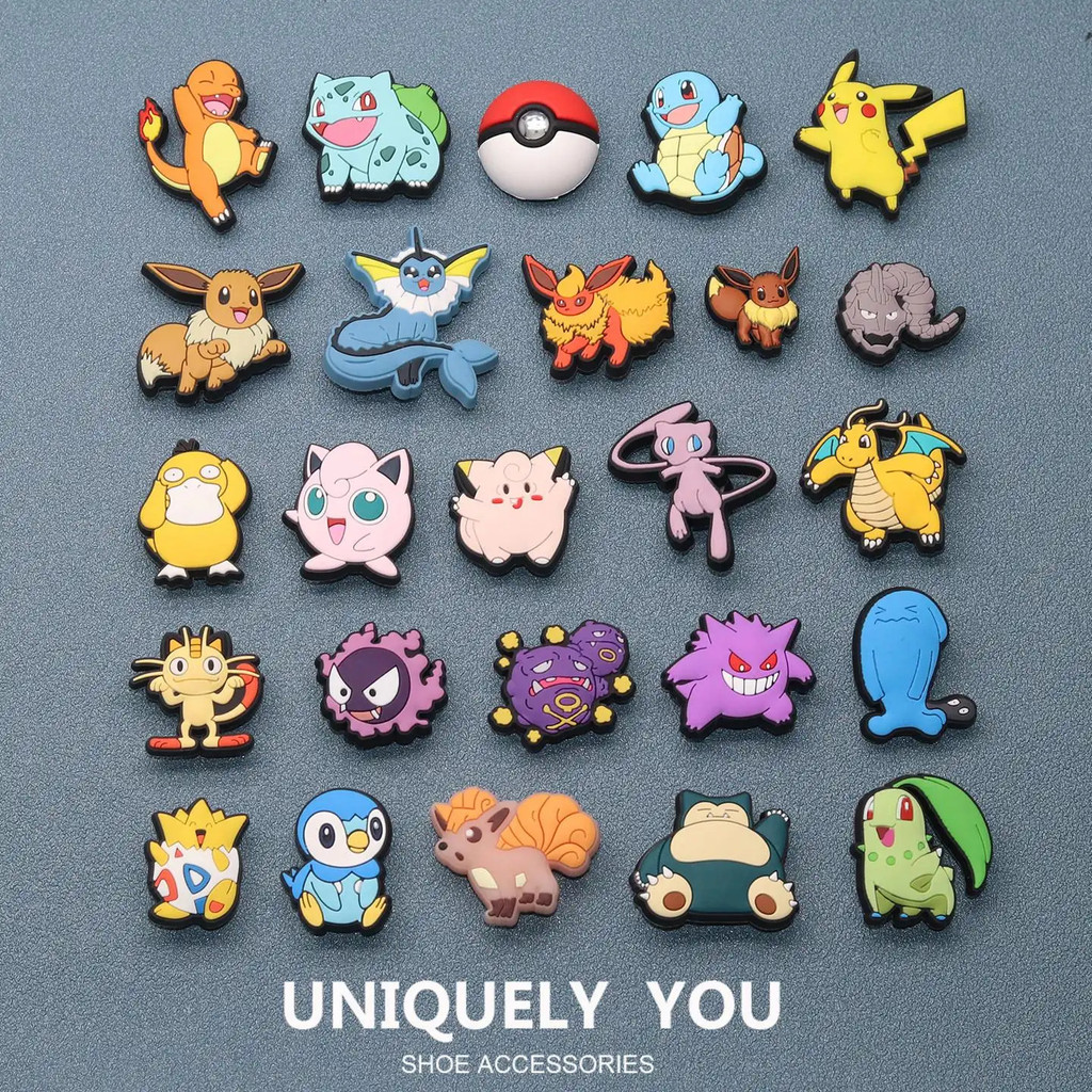 เครื่องรางรองเท้า ซีรีส์ Pokmon ใหม่ หมุดประดับรองเท้า อุปกรณ์เสริมรองเท้า รองเท้า Holey หัวเข็มขัดรองเท้า