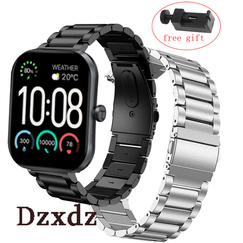 Haylou S6 smart watch สายสแตนเลสโลหะสําหรับ Haylou S6 smart watch สายรัดข้อมือสร้อยข้อมืออุปกรณ์เสริ