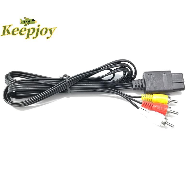 [Keepjoy] ใหม่ N64 SNES Gamecube 6FT RCA AV TV Audio Video สายสเตอริโอสําหรับ Nintend 64 ออกแบบมาประณีตทนทาน [ใหม่]