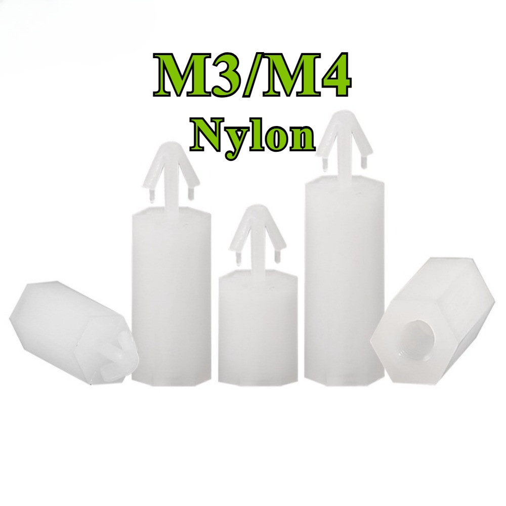 หัวเข็มขัดหกเหลี่ยมคอลัมน์ไนลอน M3 push-in PC board spacer คอลัมน์ยกคอลัมน์เครื่องบินหัวพลาสติกแยกคอ