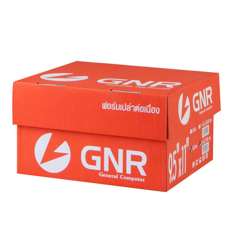 GNR กระดาษต่อเนื่อง ไม่มีเส้น ขนาด 9.5x11 นิ้ว 3 ชั้น แพ็ค 500 ชุด/กล่อง