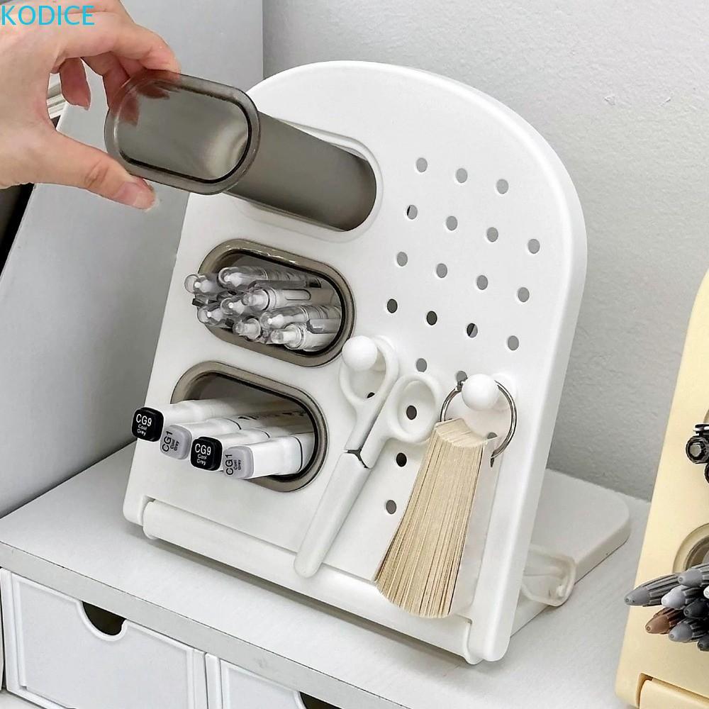 KODICE Hole Board Storage Rack, PP แนวตั้งเอียงใส่ผู้ถือปากกา,โทรศัพท์มือถือสนับสนุนขนาดใหญ่ความจุมั