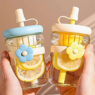 แก้วน้ำ สไตล์มินิมอลน่ารักๆ ขนาด 500ml ถ้วยฟางแบบหนา แบบเรียบง่าย พกพาสะดวก พร้อมส่ง