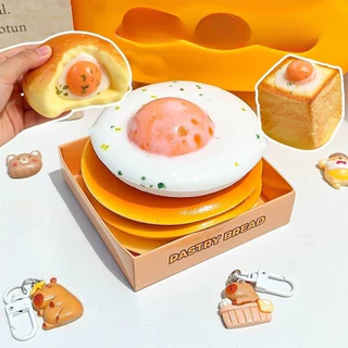 ของเล่นบีบอัด อาหารจำลอง บีบของเล่น ขนมปังสร้างสรรค์ การดีดกลับช้า ของเล่นคลายเครียด ช่วยคลายเครียด แบบนิ่ม