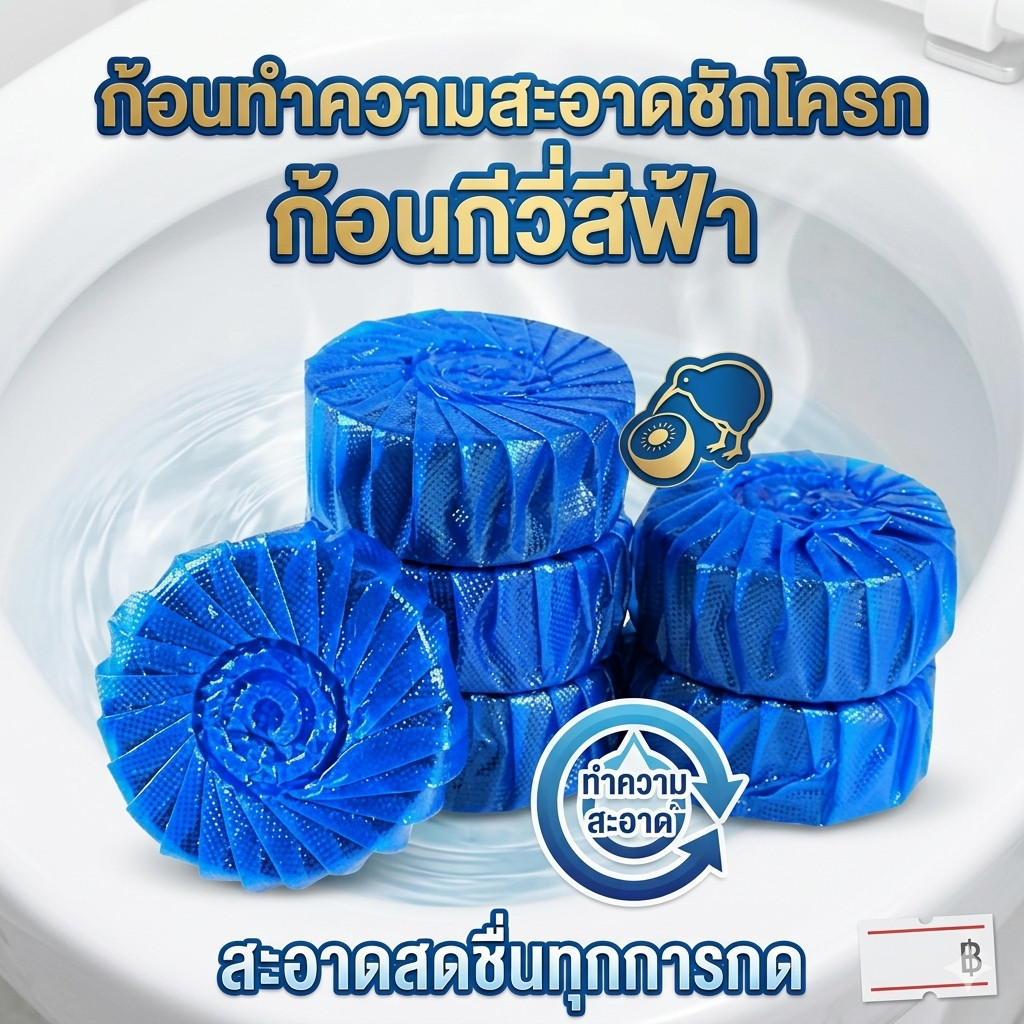 ก้อนสีฟ้า ก้อนกีวี่สีฟ้า ก้อนทำความสะอาดชักโครก (DBY127)