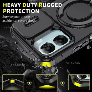 Casing For OPPOA6 OPPO A6 Pro T C S A6C A6X A6T A6S OPPOA6t Pro A6tPro A6Pro OPPOA6s/6X 5G 4G Shockproof Phone Case Metal Armor Ring Bracket Stent Back Push Camera Lens Privacy Protect Holder Back Casing Cover