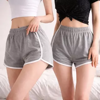 กางเกงขาสั้นลำลองสไตล์สปอร์ต ผู้หญิง เอวสูง ใส่สบาย ผ้านุ่ม ระบายอากาศ ขาดูยาว เอวยางยืด ใส่ได้ทุกวัน แฟชั่นเกาหลี