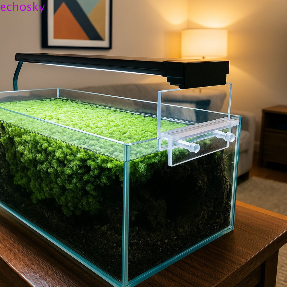 ECHOSKY Aquarium LED Light Holder, Lifting No-Drill Aquarium โคมไฟ,ปฏิบัติแขวนติดตั้งอะคริลิคใสถังปลา Lighti ขาตั้งถังปลาน้ํา