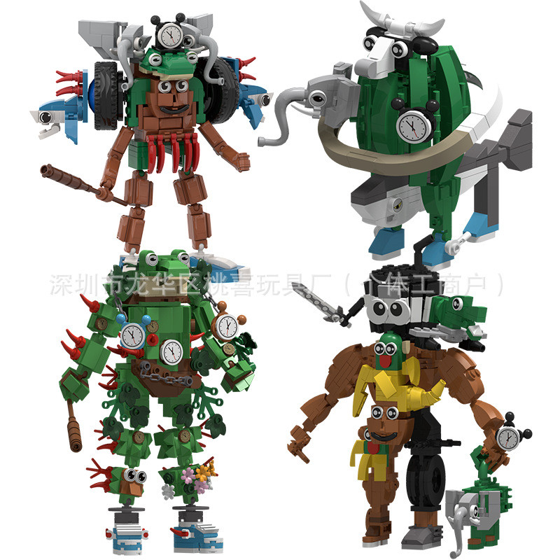 4.22-AI Mountain Sea Sutra Fusion Monster Building Blocks ไม้ Stick Monster เย็บ Building Blocks ของ