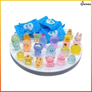 Jemos กระเป๋าตาบอดเรืองแสงสัตว์ขนาดเล็กเครื่องประดับขนาดเล็กน่ารักโมเดลเรซินสัตว์จำลองเรืองแสง
