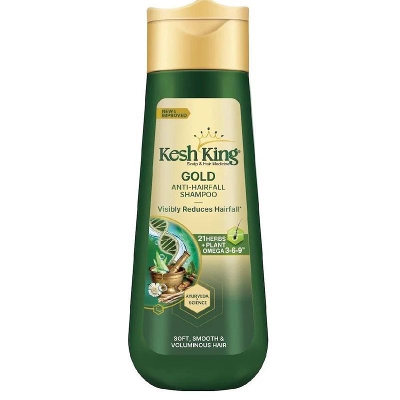 บรรจุภัณฑ์ใหม่อินเดีย keshking Ayurveda 21 ชนิด Plant Anti-shedding Hair Nourishing Shampoo 340ml 4.