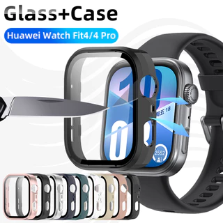 แก้ว + กรณีสําหรับ Huawei Watch Fit 4/5 Pro กระจกนิรภัยป้องกันหน้าจอ & Hard PC ป้องกันกันชนสําหรับ Huawei Fit4 Fit5 อุปกรณ์เสริม