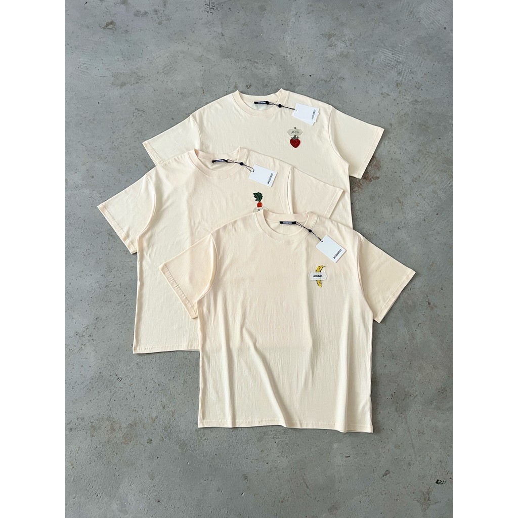 I9N1 Jacquemus Fun Fruit Label Series Banana Carrot Strawberry Short Sleeve T Shirt