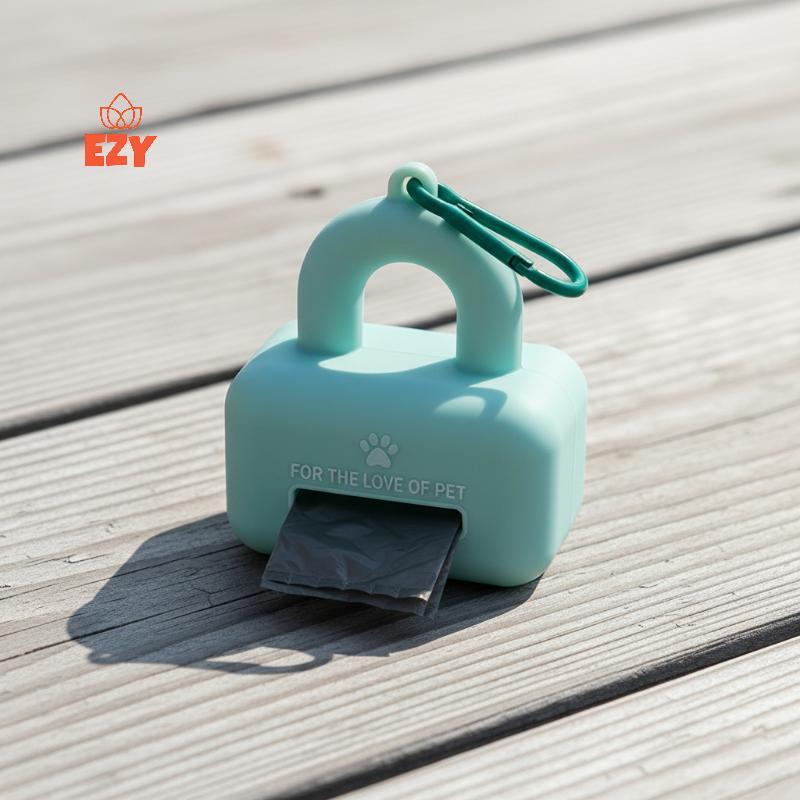 EZY เครื่องจ่ายถุงขยะซิลิโคนสัตว์เลี้ยงแบบพกพาพร้อมคลิป Carabiner สําหรับเดิน Travelling คนรักสุนัขใหม่