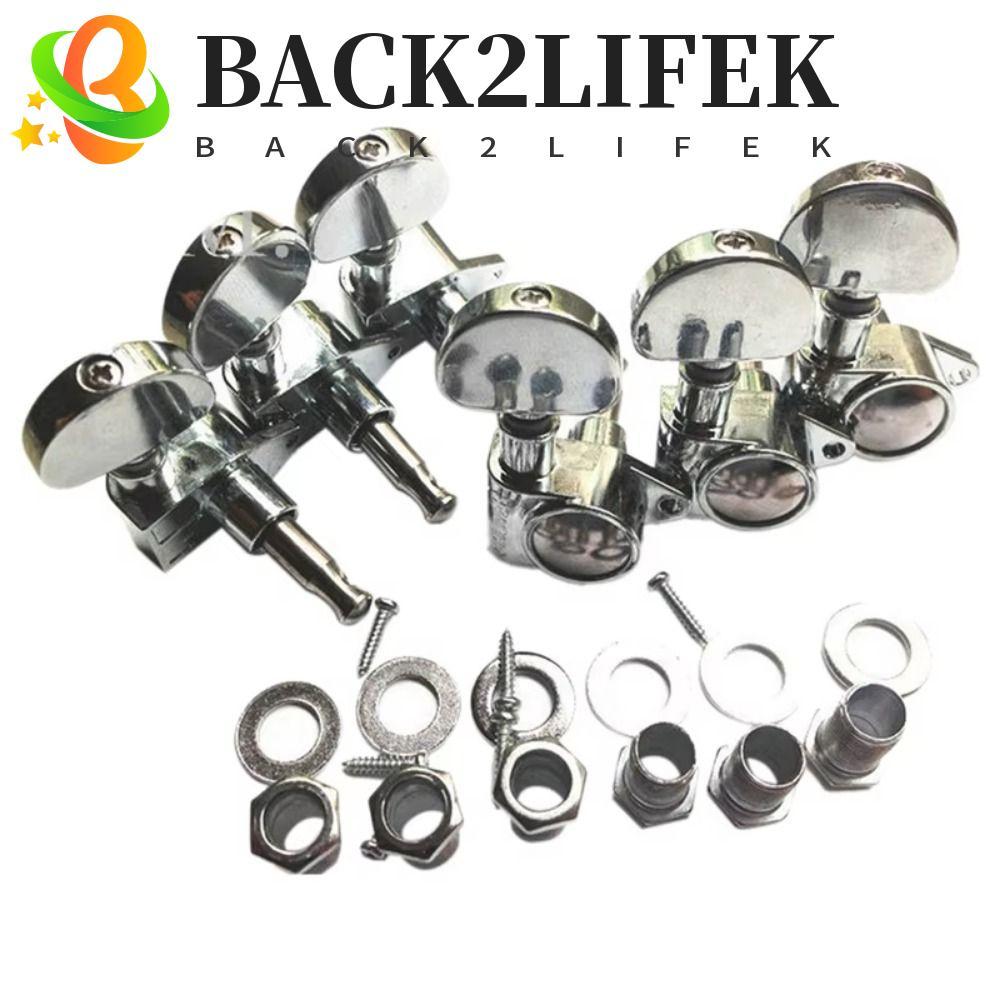 BACK2LIFEK ชุดปุ่มจูนกีตาร์ไฟฟ้า 6 ชิ้น, ซ้าย/ขวา 3 ชิ้น|หัวปรับกีต้าร์สตริงปรับหมุดปรับแต่งง่ายต่อการติดตั้งกีตาร์ได้อย่างแม่นยํา|หัวลูกบิด