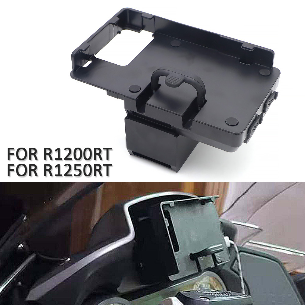 OT Black For BMW R1200RT 14-20 R1250RT 18-21 Navigation bracket GPS Navigator USB charger Phone Navi