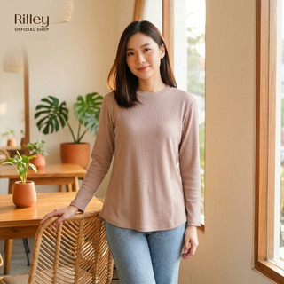 NEW RILLEY - Kaos Waffle Wanita Madena | Baju Lengan Panjang Polos Waffle Cewek Muslim Perempuan Wanita