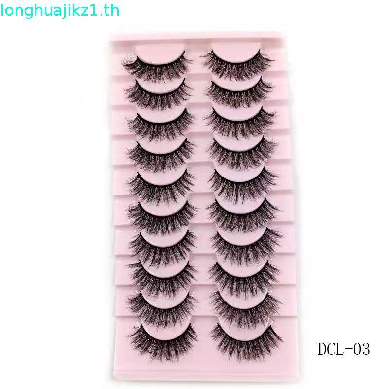 HBZGTLAD Soft Mink Eyelashes 3D Curl Winged End Eye Elongated ปลอม Lashes หนา Handmade ธรรมชาติขนตาป