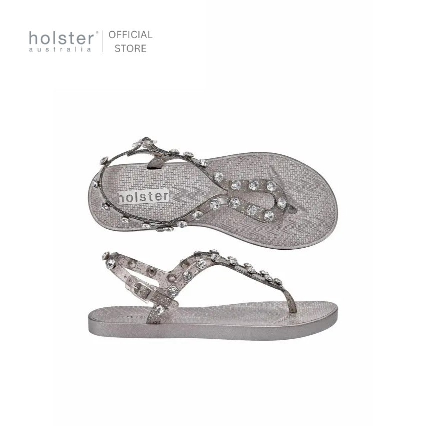Holster รองเท้าแตะรัดส้นผู้หญิง Supernova Glitter สี Pewter