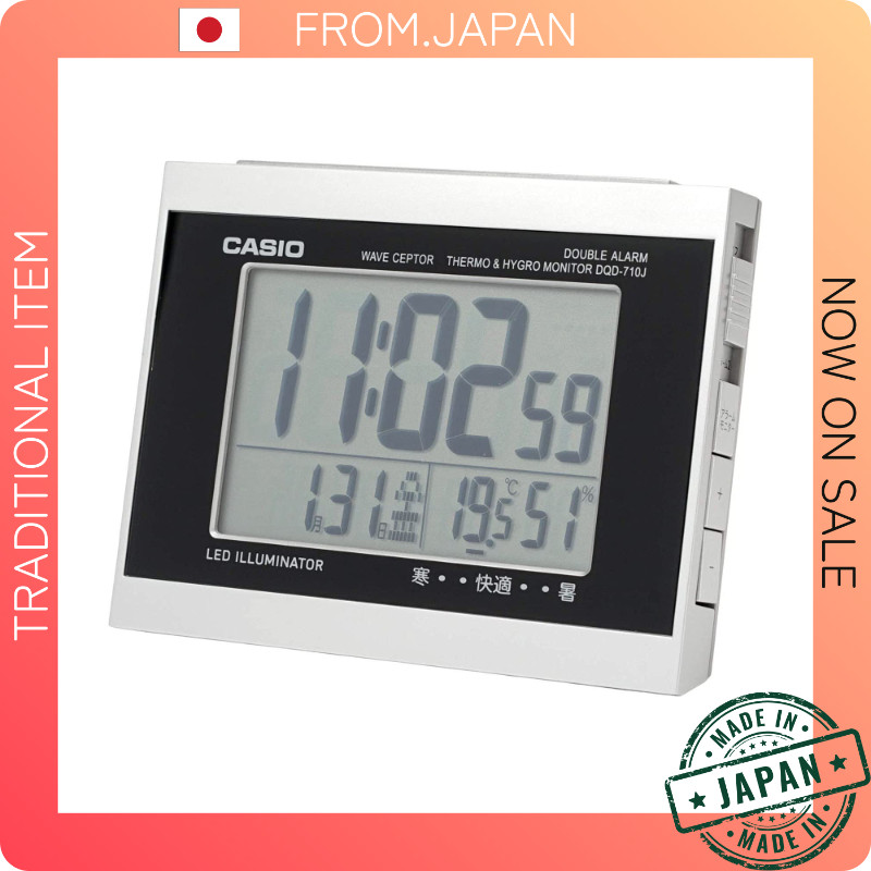 【From Japan】04CASIO Alarm Clock Radio-Controlled Digital Dual Alarm Temperature Humidity Calendar Di