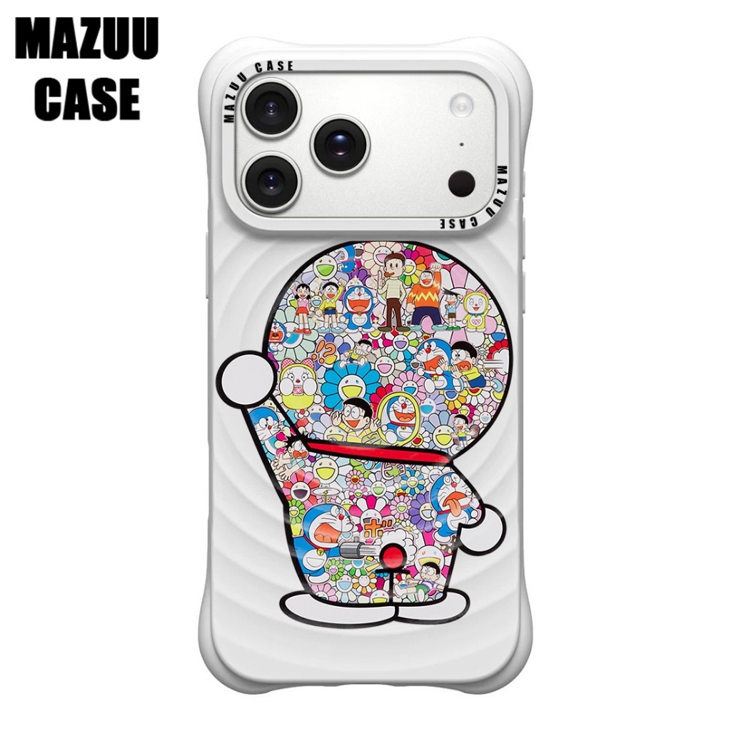 เคสไอโฟน ซิลิโคนสีขาว แม่เหล็ก กันกระแทกมุม ลายตัวการ์ตูนแมวสีขาวสไตล์คอลลาจสุดน่ารัก สำหรับ iPhone 17 16 15 14 13 12 11