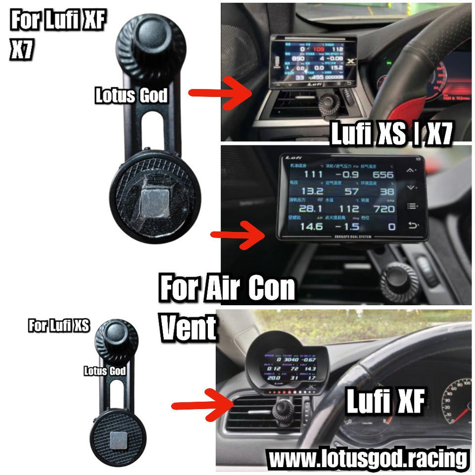 360 องศา Universal ตรงรอบสแควร์แนวตั้ง Air Con Vent Mount สําหรับ Lufi OBD2 Performance Racing Gauge