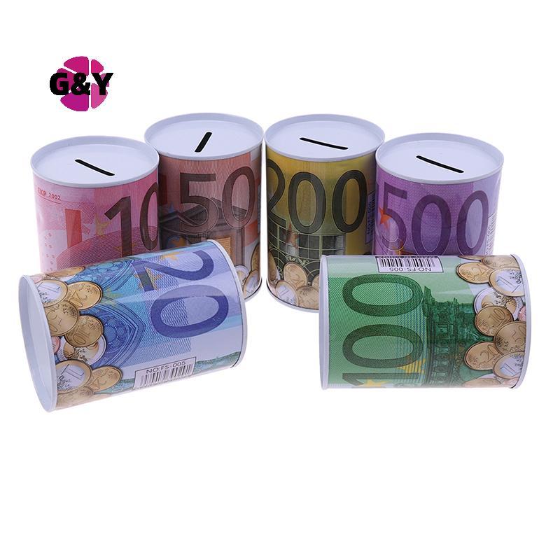 G&Y Euro Dollar Money Box ปลอดภัยกระบอก Piggy Bank Bank สําหรับกล่องฝากเหรียญ