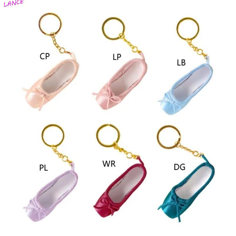 LANCE Pointe Shoes Keyrings, Pointe Shoe Satin Mini Ballet Shoes Keychain, Comfort Delicate Handmade