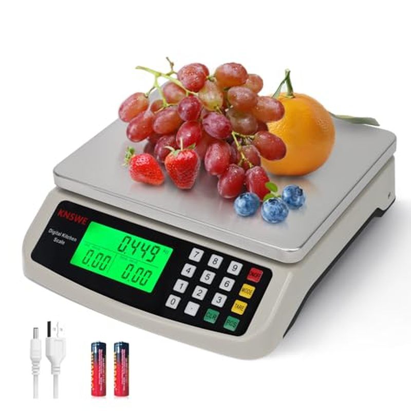 Large Kitchen Scale Black 40KG/88LB Commercial Food Scales Digital Weight for Cooking Meat Baking Br