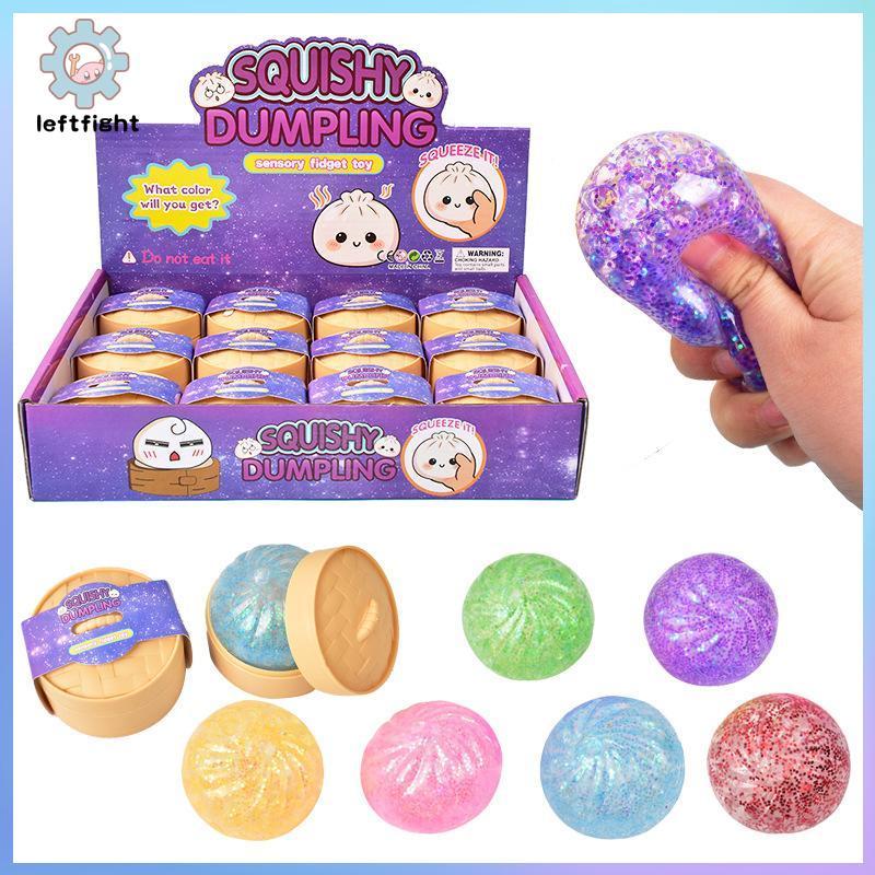 ซ้าย จําลอง Squeezable Dumpling ความเครียดบรรเทา Ball Soft Pinch Dpression ของเล่นสําหรับ Creative กิจกรรมผ่อนคลาย GHT