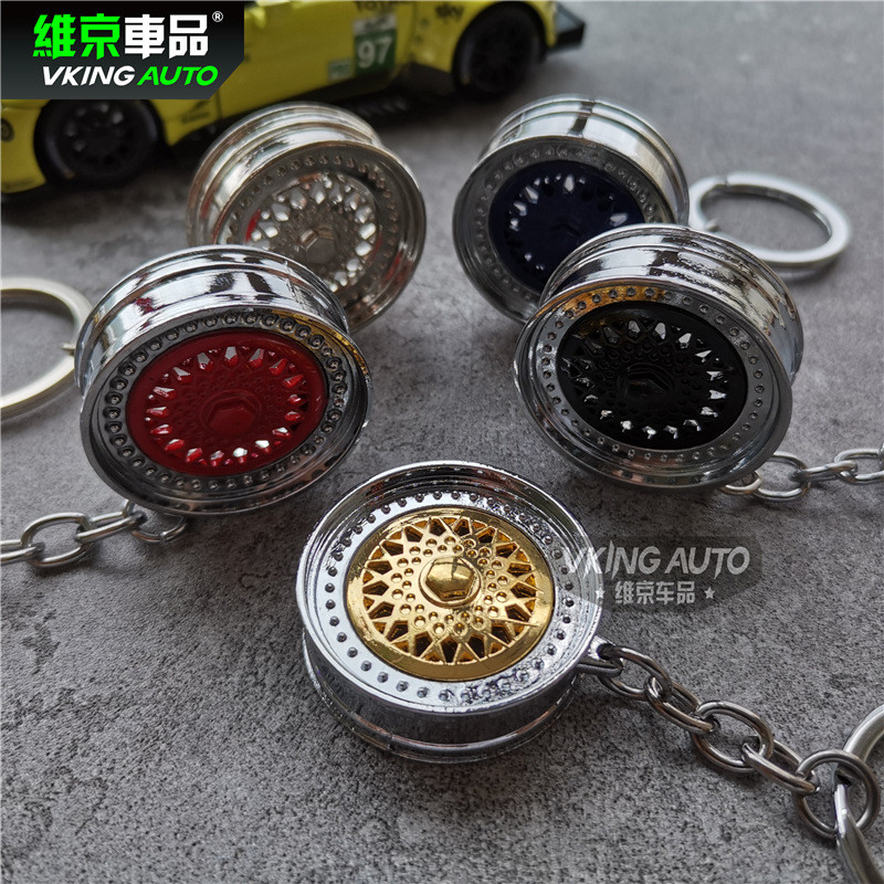 Keychain Car Modification BBS Wheel Hub Keychain Lie-down Hellaflush Car Key Pendant AlOu