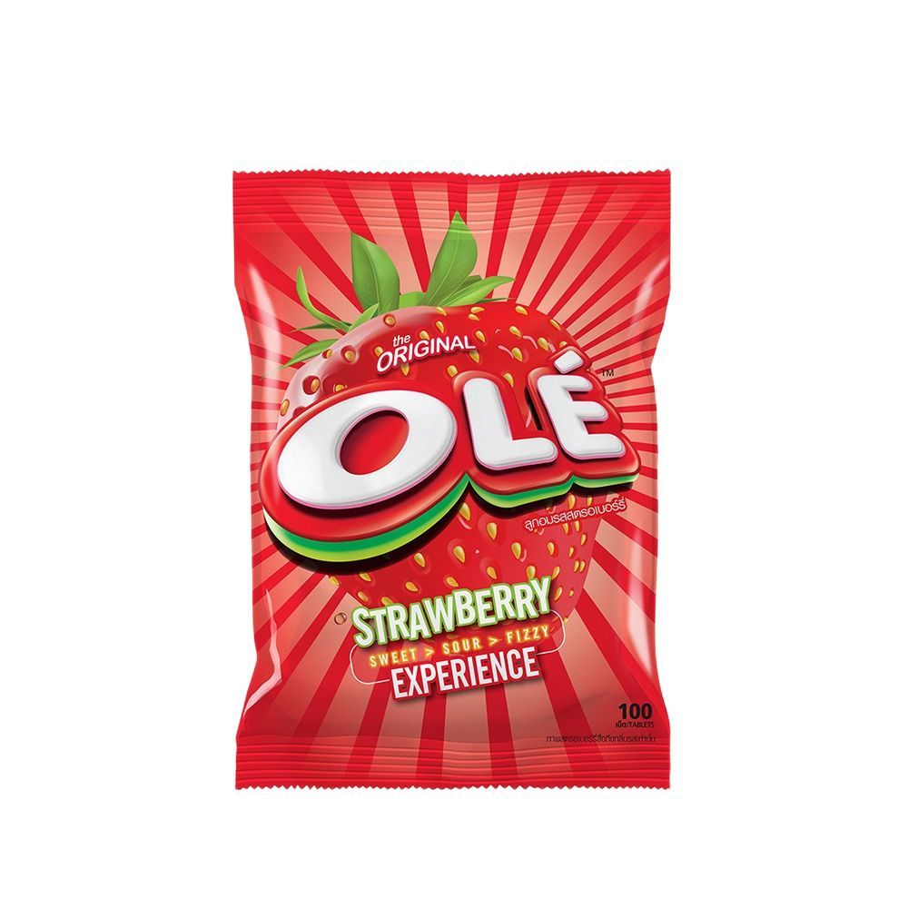 [สินค้าส่งด่วน] โอเล่ลูกอมรสสตอเบอรี่ 250 กรัม OLE CANDY STRAWBERRY 250 G.
