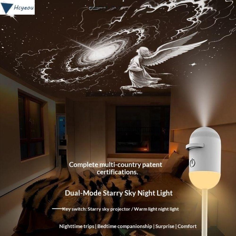 HCYEOU Galaxy Star Projector ปรับความสว่างได้ Touch Control Starry Sky Projector, 360° Rotation USB 
