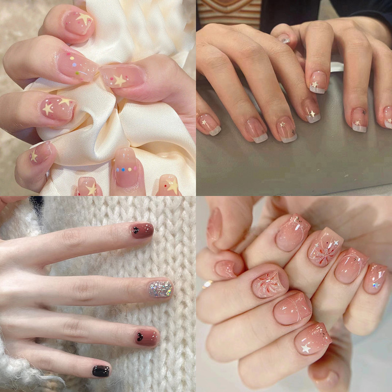 ❤️พร้อมส่ง❤️ 24PCS / ชุดเล็บปลอมมีค่าสูงหลายตัวในรูปแบบที่แตกต่างกันทนทานและใช้ใหม่