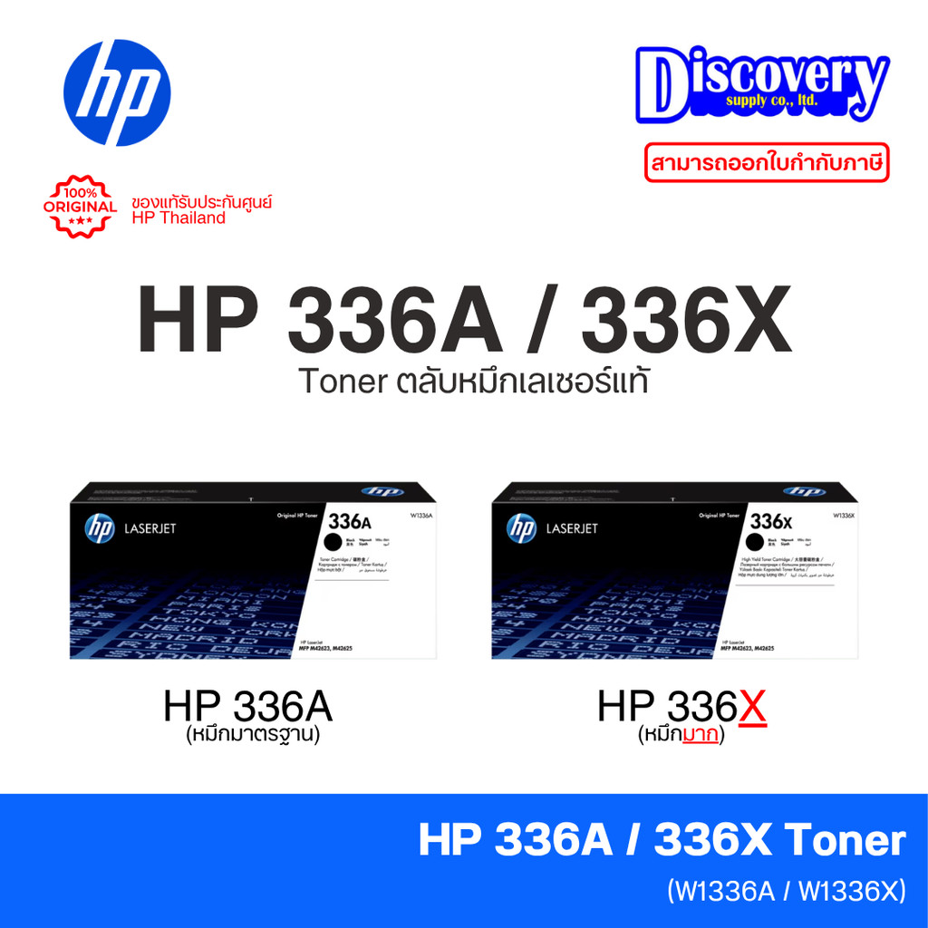 HP 336A (W1336A) / 336X (W1336X) Black Toner ตลับหมึกเลเซอร์แท้ สีดำ (เลือกความจุ) | สำหรับ MFP M426