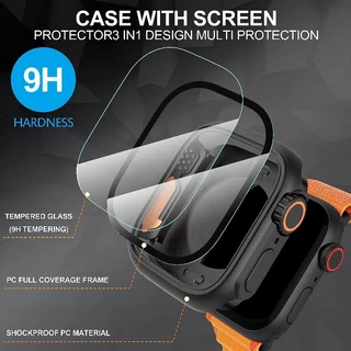 เคส พีซี เต็มรูปแบบ + สายซิลิโคนเข้ากันได้สําหรับ แอปเปิล ดู ชุด 11/10 46/42/45/44 มม. 40 มม. 41 มม. ชุด 9 8 7 6 5 กับ2 กับ3 4