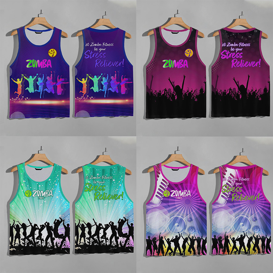 Zumba สวมใส่ชุดผู้หญิง zumba ชุดเต้นผู้หญิง ZUMBA ชุดออกกําลังกายกีฬาโยคะสบายๆเสื้อกั๊ก Zumba ชุดออก