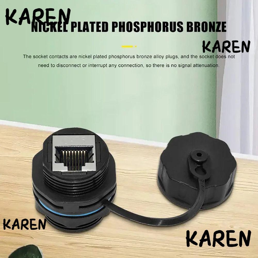 KARENGOODS RJ45 Connector, Shielded Circular Cat6A RJ45 Connector, Automated อุปกรณ์สื่อสาร IP68 กัน