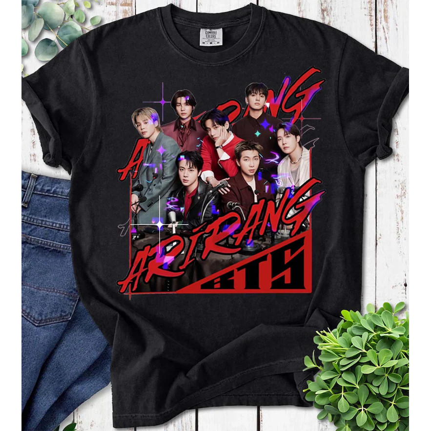 [มีสินค้า] เสื้อยืด BTS Ariran, เสื้อสเวตเตอร์ลายกราฟิกน่ารัก BTS Tour 2026, เสื้อคอนเสิร์ต BTS, สิน