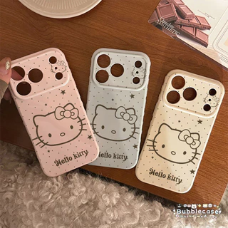 เคสโทรศัพท์คิตตี้หัวโตลายดาวและจุด ลายแมวเส้นขอบ สำหรับSamsung A03S A05S A13 A14 A54 A55 A56 A50 A36 A17 A20 A16 A15 A12