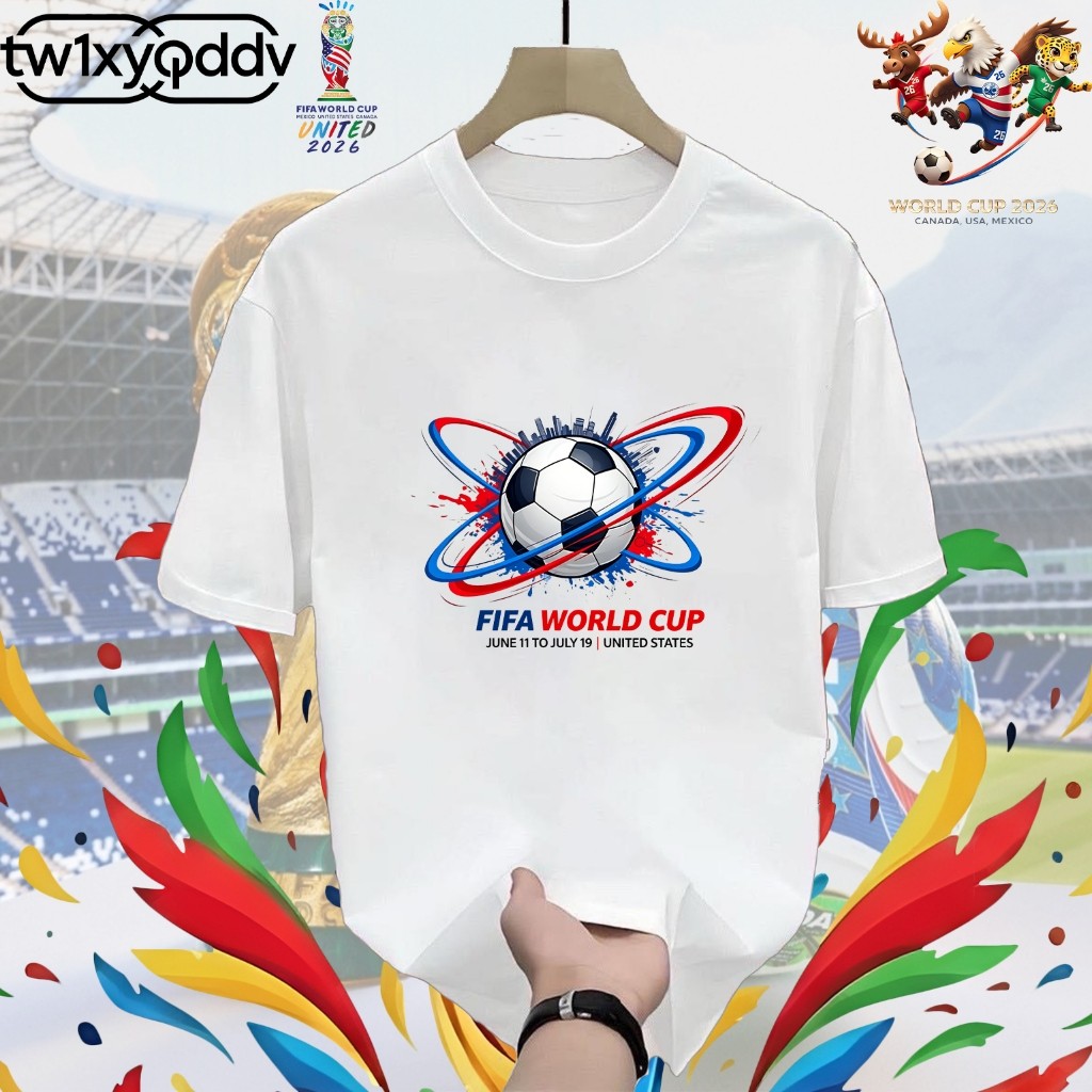 2026 IA World Cup UEA Champions World Cup Canada Usa Mexico เสื้อคอกลมผ้าฝ้ายแท้ 07