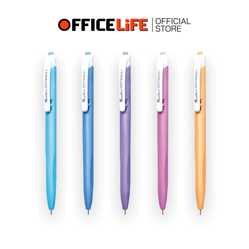 Quantum (ควอนตัม) ปากกาลูกลื่น รุ่น 007 Rocky ขนาด 0.7 mm. หมึกน้ำเงิน ( 1 ด้าม / คละสี )