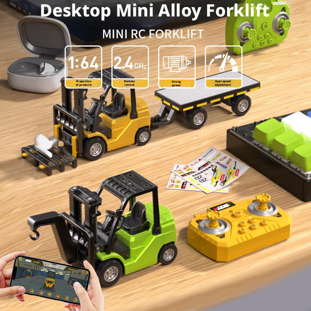 ของเล่นรถยกควบคุมระยะไกลโลหะผสม 1:64 พร้อม App & คอนโทรลเลอร์ 2.4ghz, ตะขอมัลติฟังก์ชั่นและ C9s4