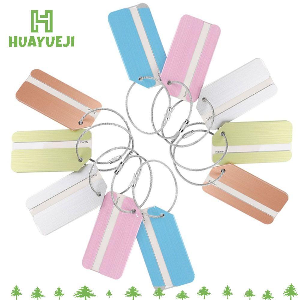 YUEJI 10 ชิ้น Baggage กระเป๋าเดินทางแท็ก, อลูมิเนียมที่มีสีสัน Baggage แท็ก, ทนทานป้องกันความเป็นส่ว