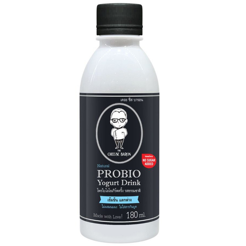 เดอะชีสบารอนโยเกิร์ตพร้อมดื่มรสธรรมชาติ 180มล. The Cheese Baron Drinking Yogurt Natural 180ml. [8859