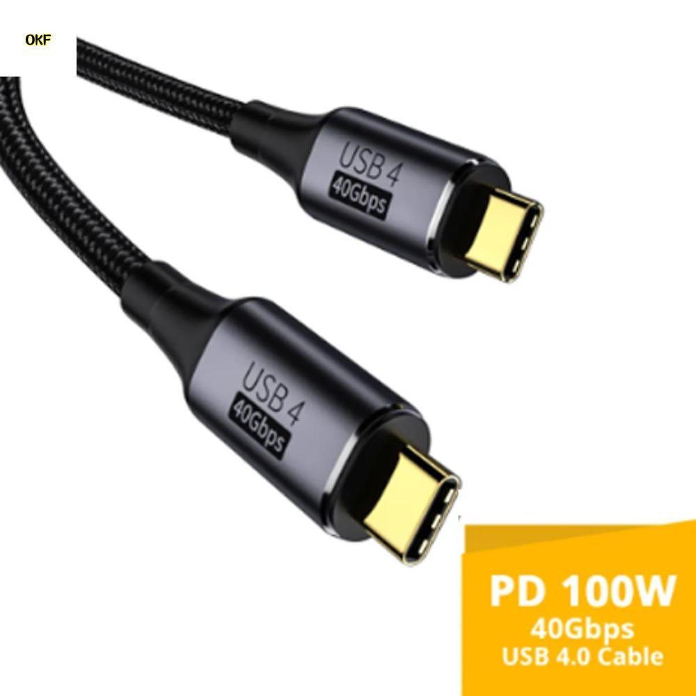 OKF USB C To Type C Data Cord, 8K@60Hz USB4.0 Thunderbolt 3 Fast Charging Cable, PD 100W Straight He