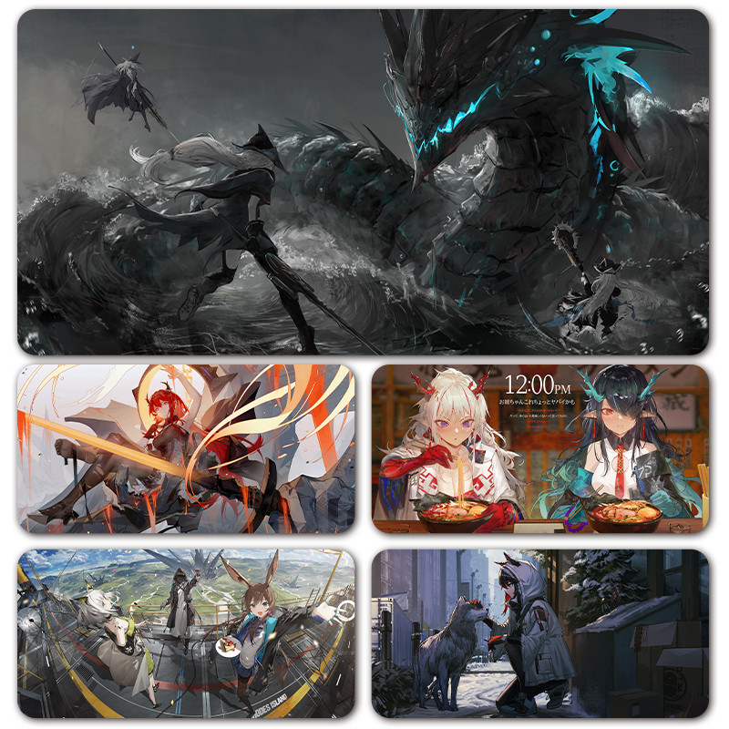 Arknights Endfield Exusii Dusk Kalsit Laevatain Gaming Girls Mousepad XXL คีย์บอร์ดแผ่นรองโต๊ะ